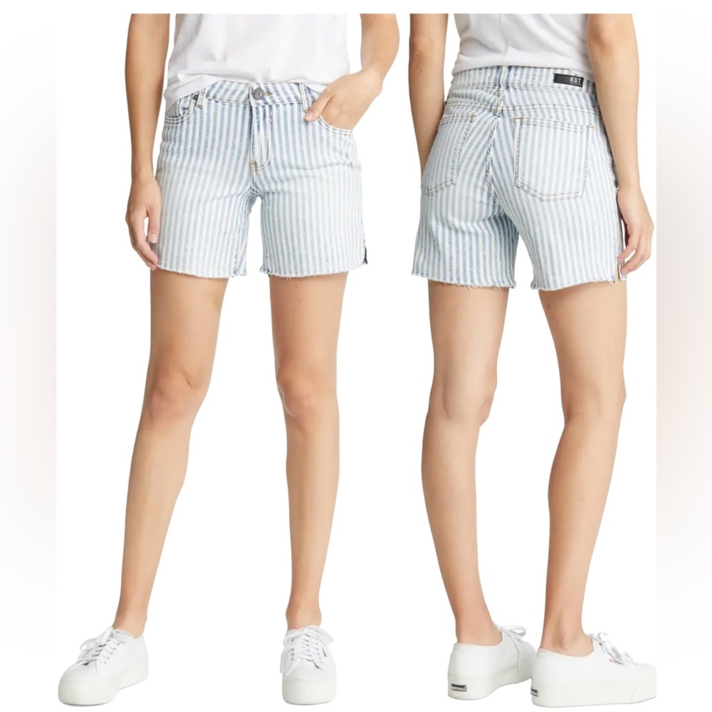 Kut from the Kloth Sophia Blue White Striped Short - Picture 10 of 10